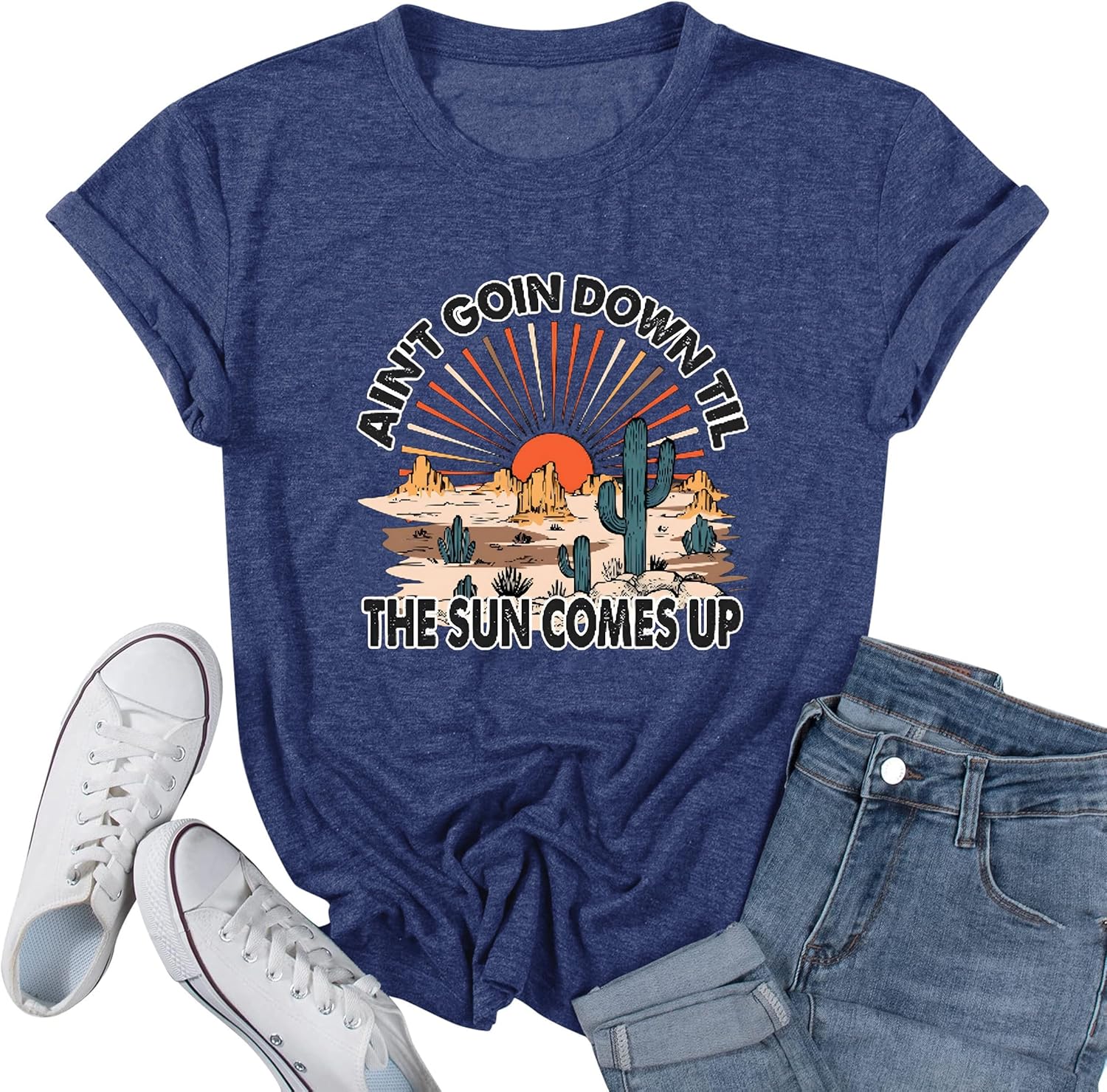 Women Funny Desert Tshirts Vintage Adventure Tee Shirts Soft Casual Athletic Exercise Outdoor Workout Top