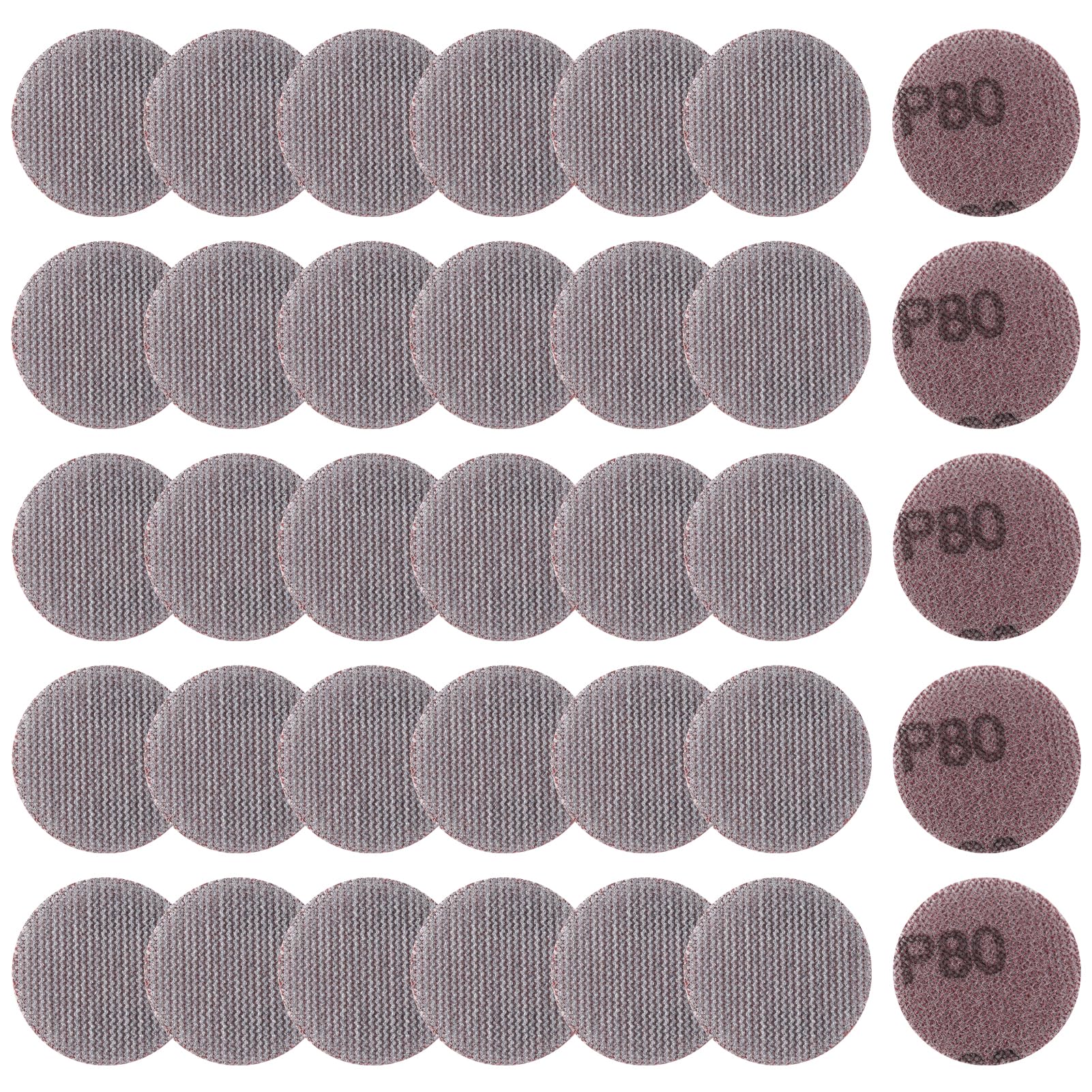 LEONTOOL 2 Inch Mesh Abrasive Mesh Sandpaper Hook and Loop Sanding Discs 80 Grit