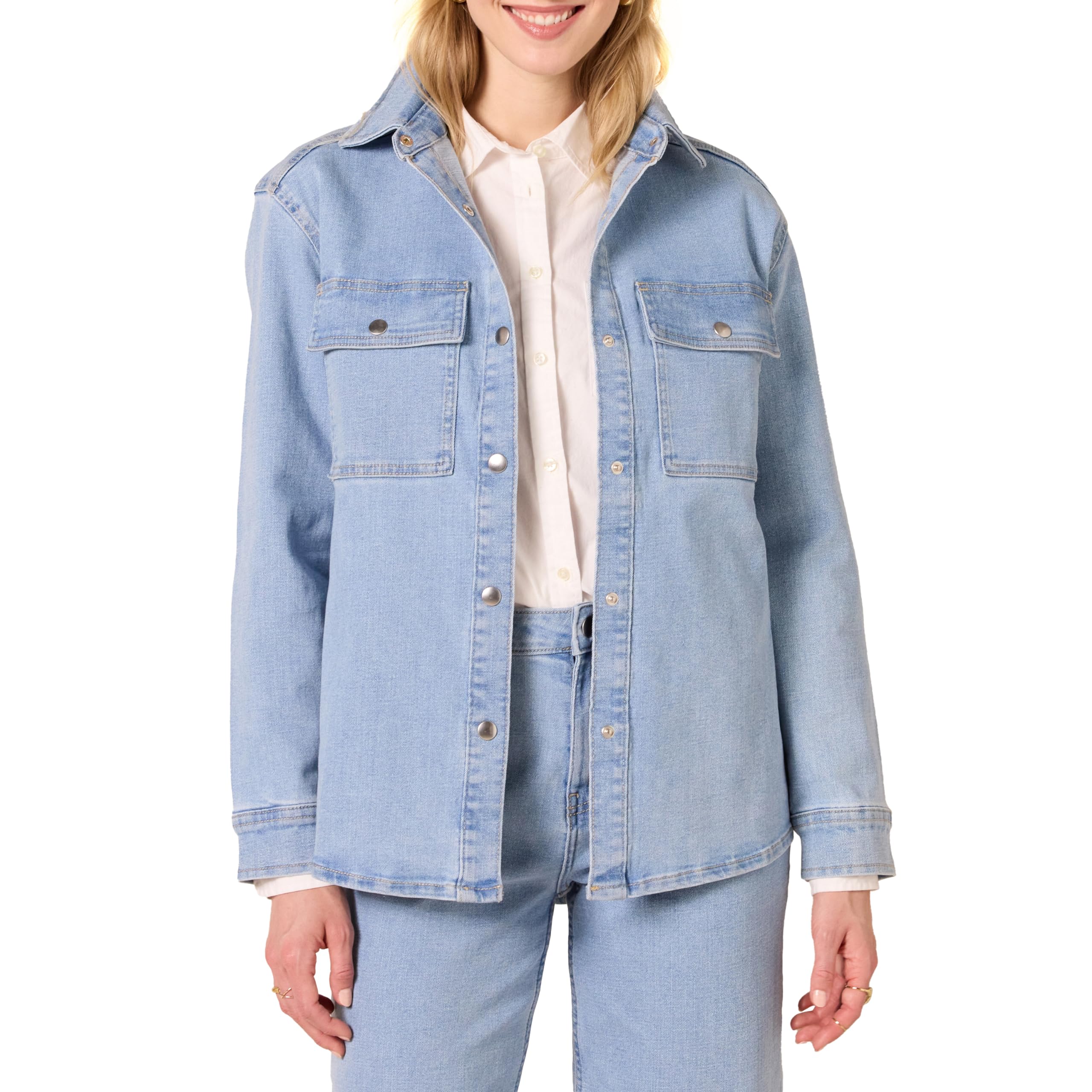 Amazon Essentials Damen Hemdjacke Aus Schwerem Denim In Oversized-Passform