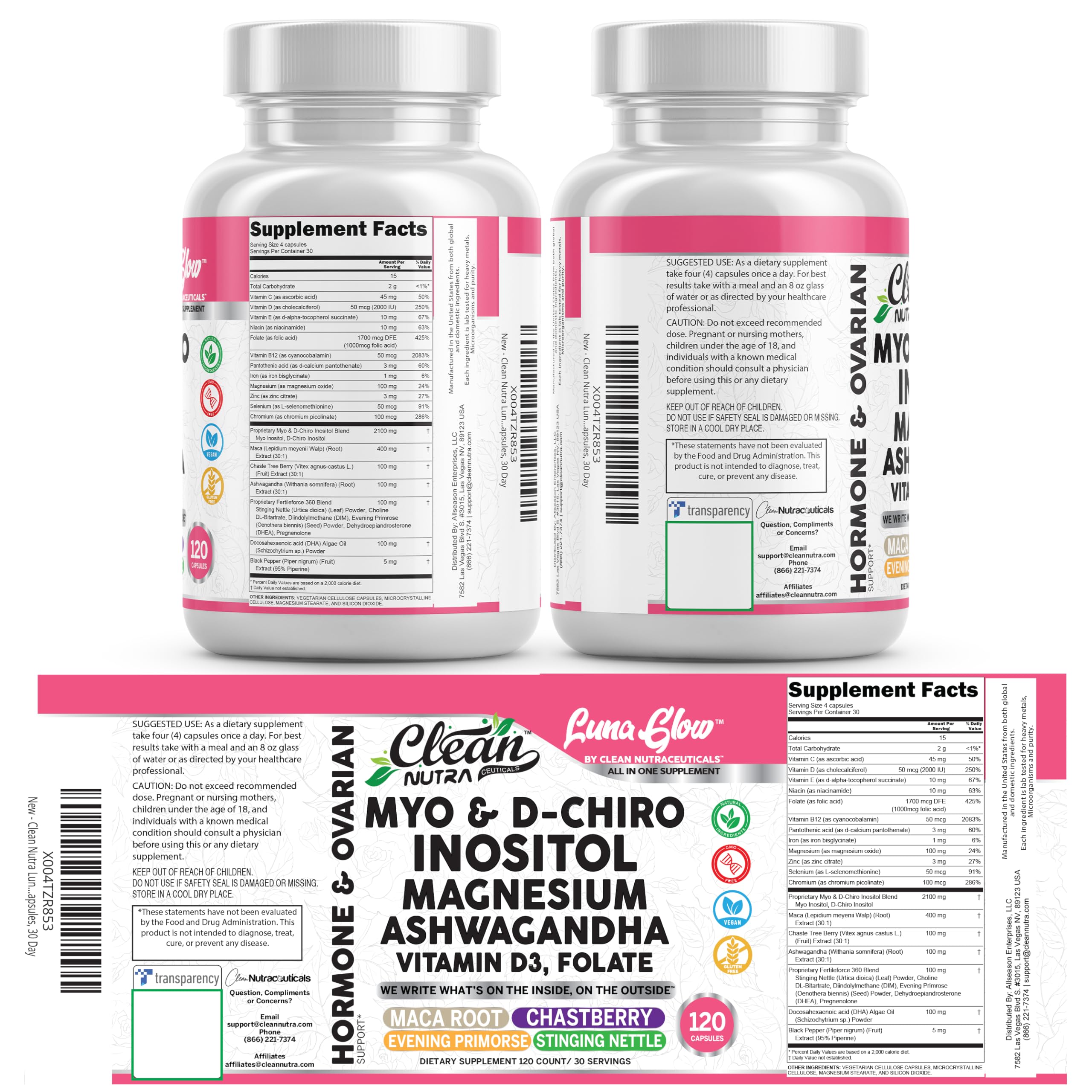 Myo Inositol D Chiro Inositol Supplement for Women - Hormone Balance with Magnesium Ashwagandha Vitamin D3 Folate Maca Root Chasteberry Evening Primrose | Ovarian Support Capsules 120 Count — Amazon image 9