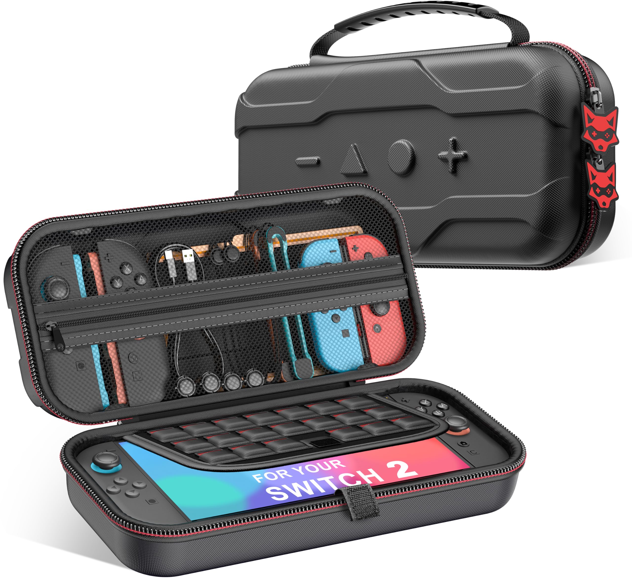 HELLCOOL Funda para Nintendo Switch y Switch OLED Consola,Case Switch 2 ,10 Juegos, Carcasa de Consola,Joypad,Cables USB y Otros Accesorios Nintendo Switch 2