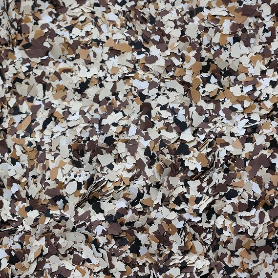 PerformanceDIY Good Full Kit Epoxy Floor Coating-Gray Base with Canyon Brown and Ivory 1/4flakes-Light Flake Coverage,Covers 500 sq.ft.-for Garage,Basement, Patio,Commercial Floors,Concrete-Non-Toxic