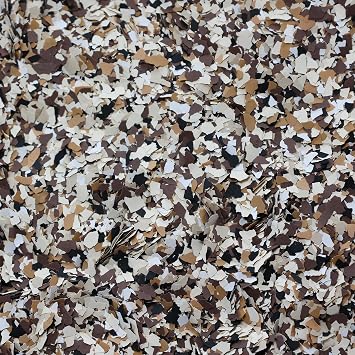 PerformanceDIY Good Full Kit Epoxy Floor Coating-Gray Base with Canyon Brown and Ivory 1/4flakes-Light Flake Coverage,Covers 500 sq.ft.-for Garage,Basement, Patio,Commercial Floors,Concrete-Non-Toxic