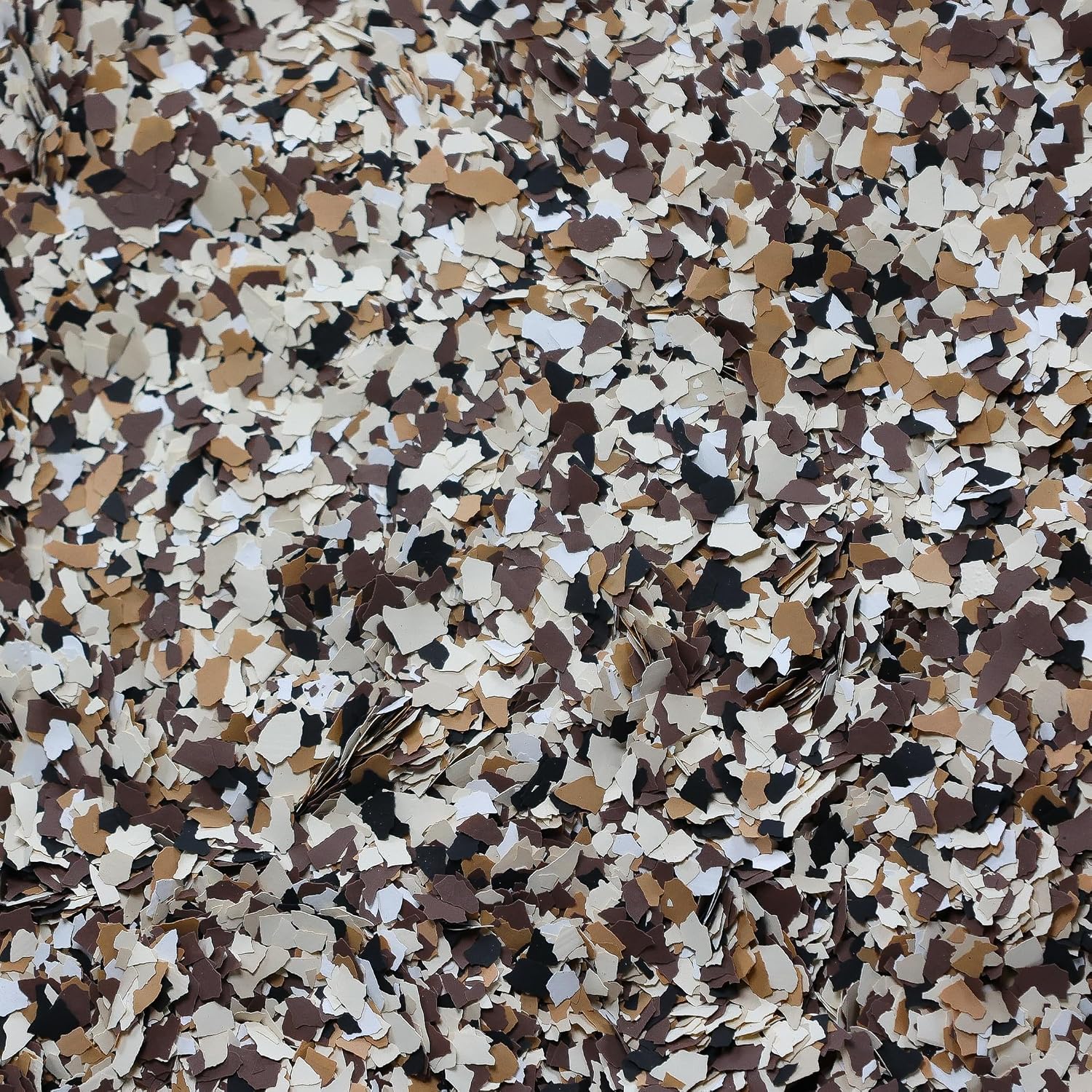Concrete Epoxy Flooring 15 Gallon Good Floor Coating Kit 2,500 sq. ft. 9.7 mil (Beige)(1/4" Flakes) (Canyon Brown and Ivory)