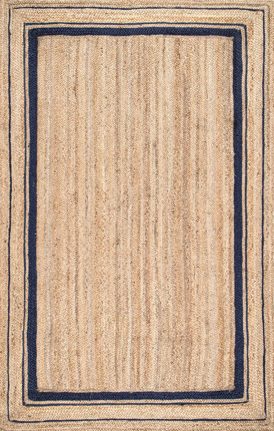 nuLOOM Rikki Coastal Braided Jute Accent Rug, 3x5, Navy Navy 3' x 5'