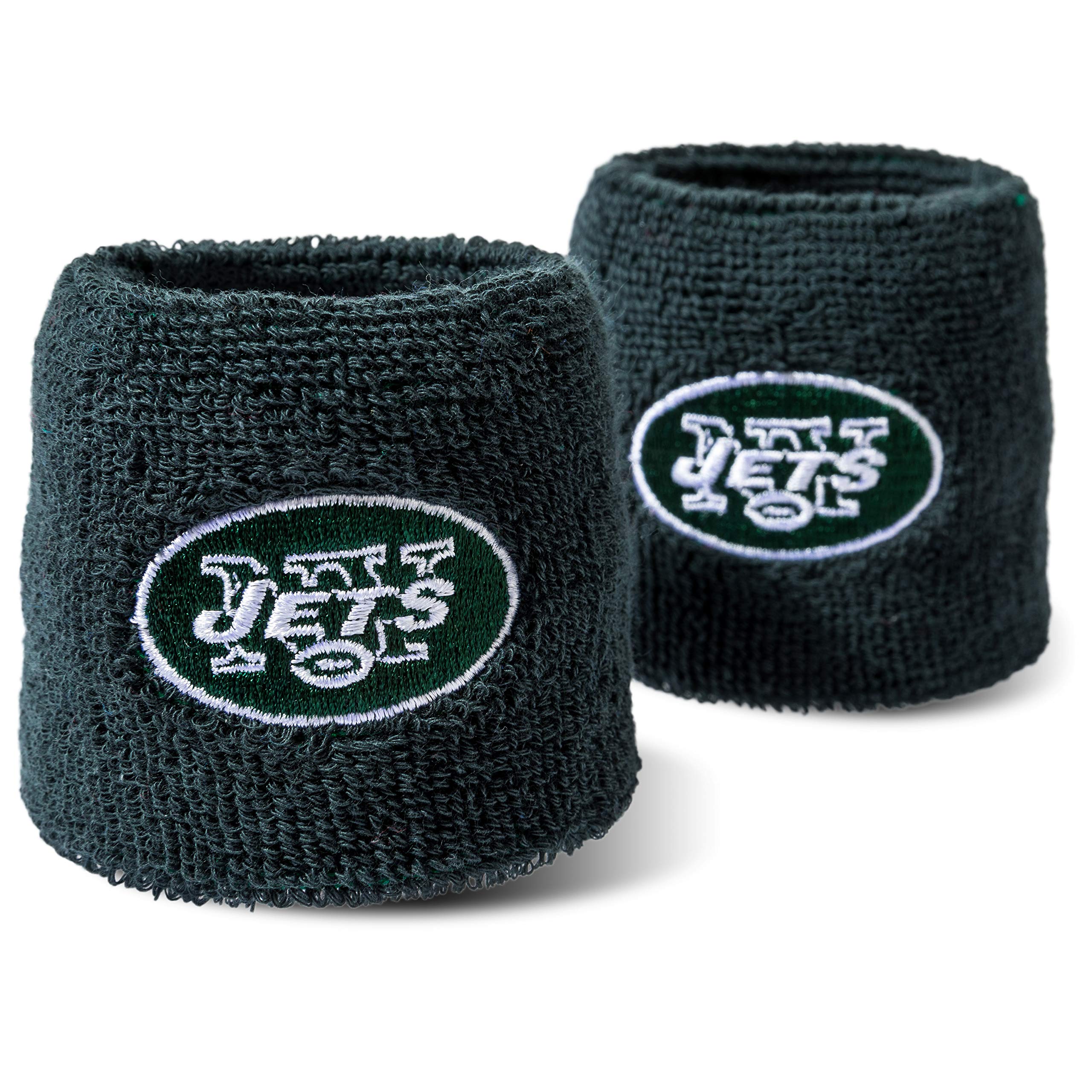 NFL New York Jets Franklin Sports New York Jets Embroidered Wristbandsnfl Embroidered Wristbands, Green, One Size