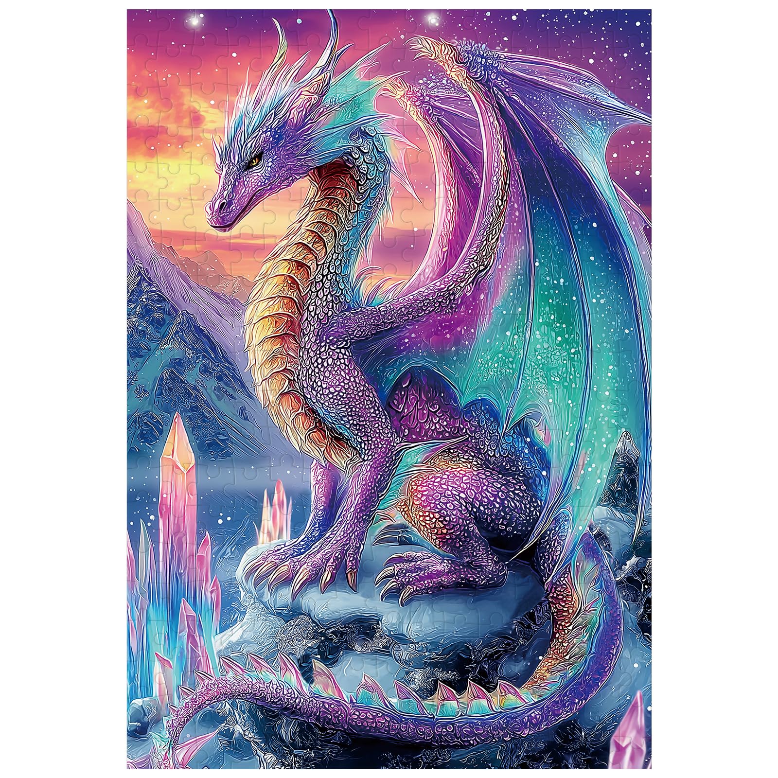 Great Jigsaw Puzzles for Adults 300 Pieces Crystal Dragon Puzzles for Adults Toys Gift Family Decoration Kids Puzzle