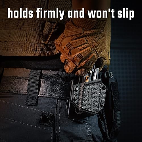 Miniatura 6 de TACTICAL GEEK TX1 - Funda multiherramienta EDC, funda ajustable con clip trasero para cinturón, multiherramienta no incluida (negro)