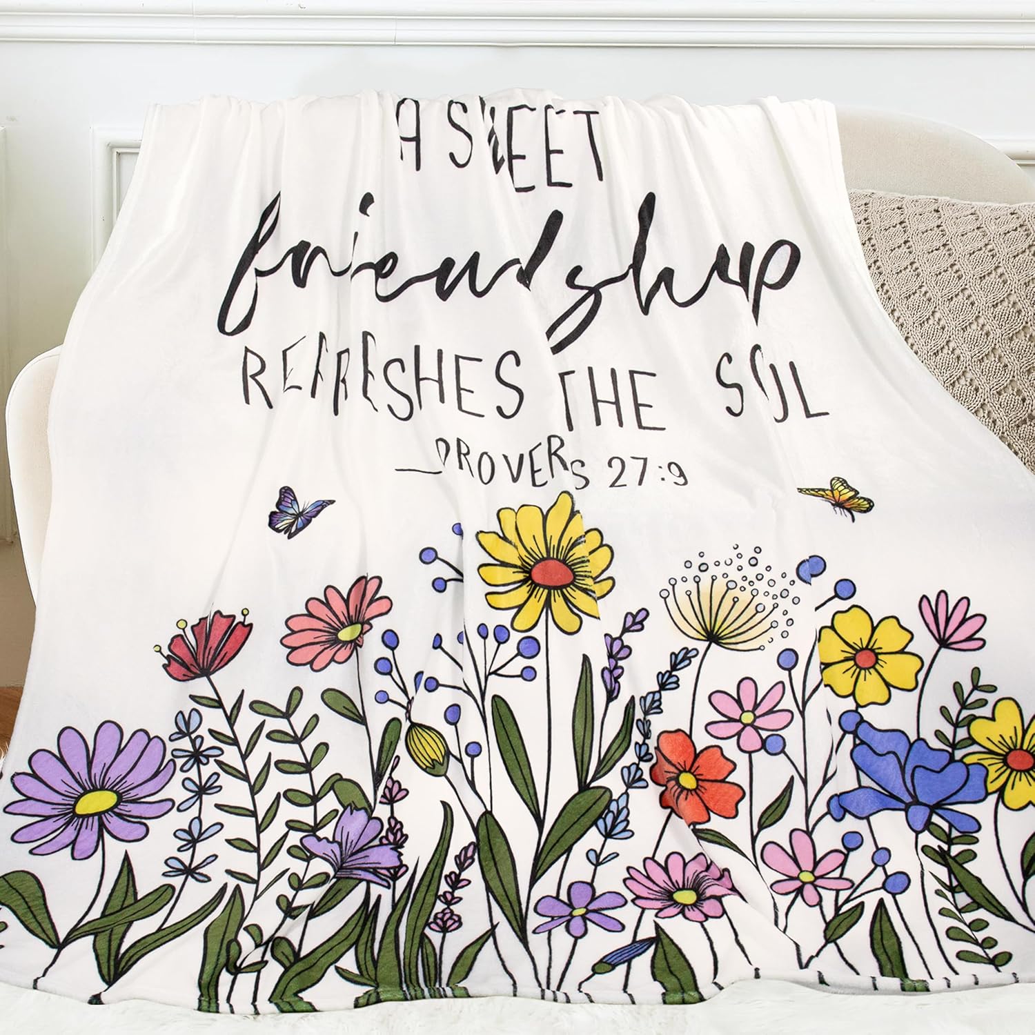 Christian Gifts for Women, Inspirational Christian Friendship Gifts for Women Friends, Religious Birthday Gift for Best Friend, Spiritual Best Friend Blanket, Cozy Warm Throw Blanket 50" X 60‘’ - Image 2