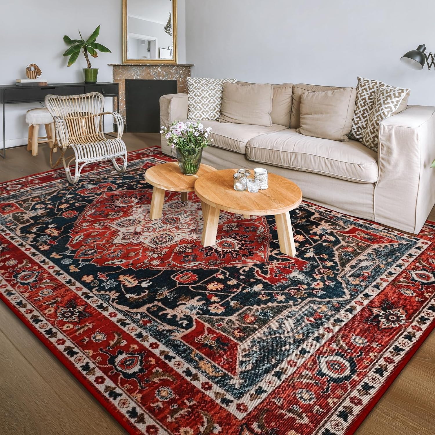 YJ.GWL Soft Large Area Rug 5x7 Washable Living Room Bedroom