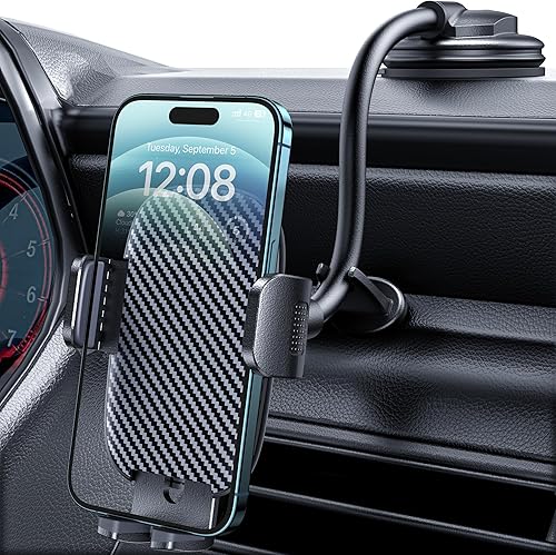 Chiclish Soportes de teléfono para tu coche estabilizador antivibración Soporte para teléfono celular de brazo largo para tablero, soporte para