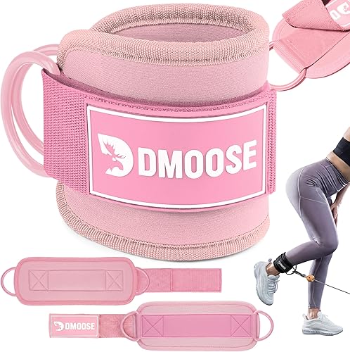 Miniatura 24 de DMoose Fitness Ankle Strap for Cable Machine - One Size Fit with Premium Padding Cuffs, Ankle Bands for Working Out, Booty Workouts, Leg Extension,