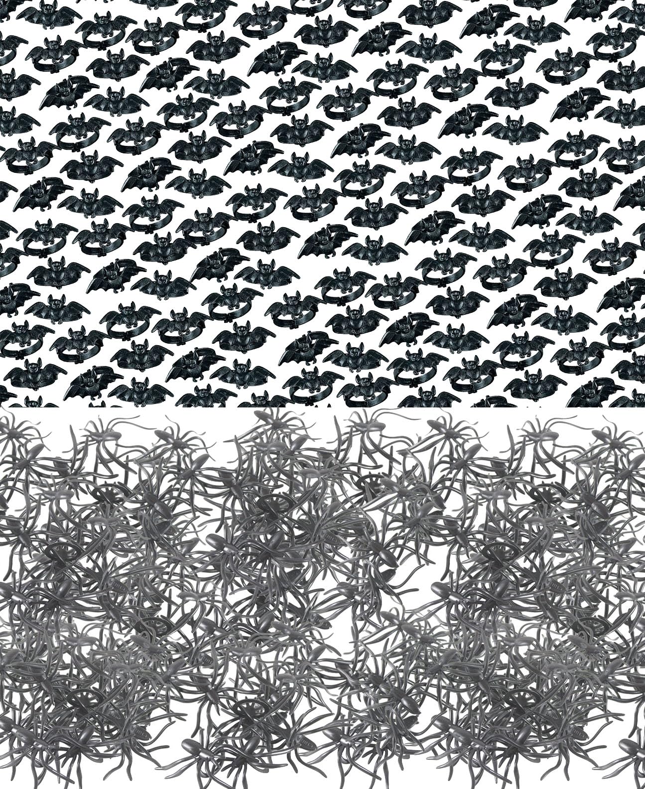 Curious Minds Busy Bags Halloween Rings - Bat and Spider Rings - Black Novelty Jewelry for Kids - Halloween Prize Toy Trick or Treat Favor (24 Dozen)