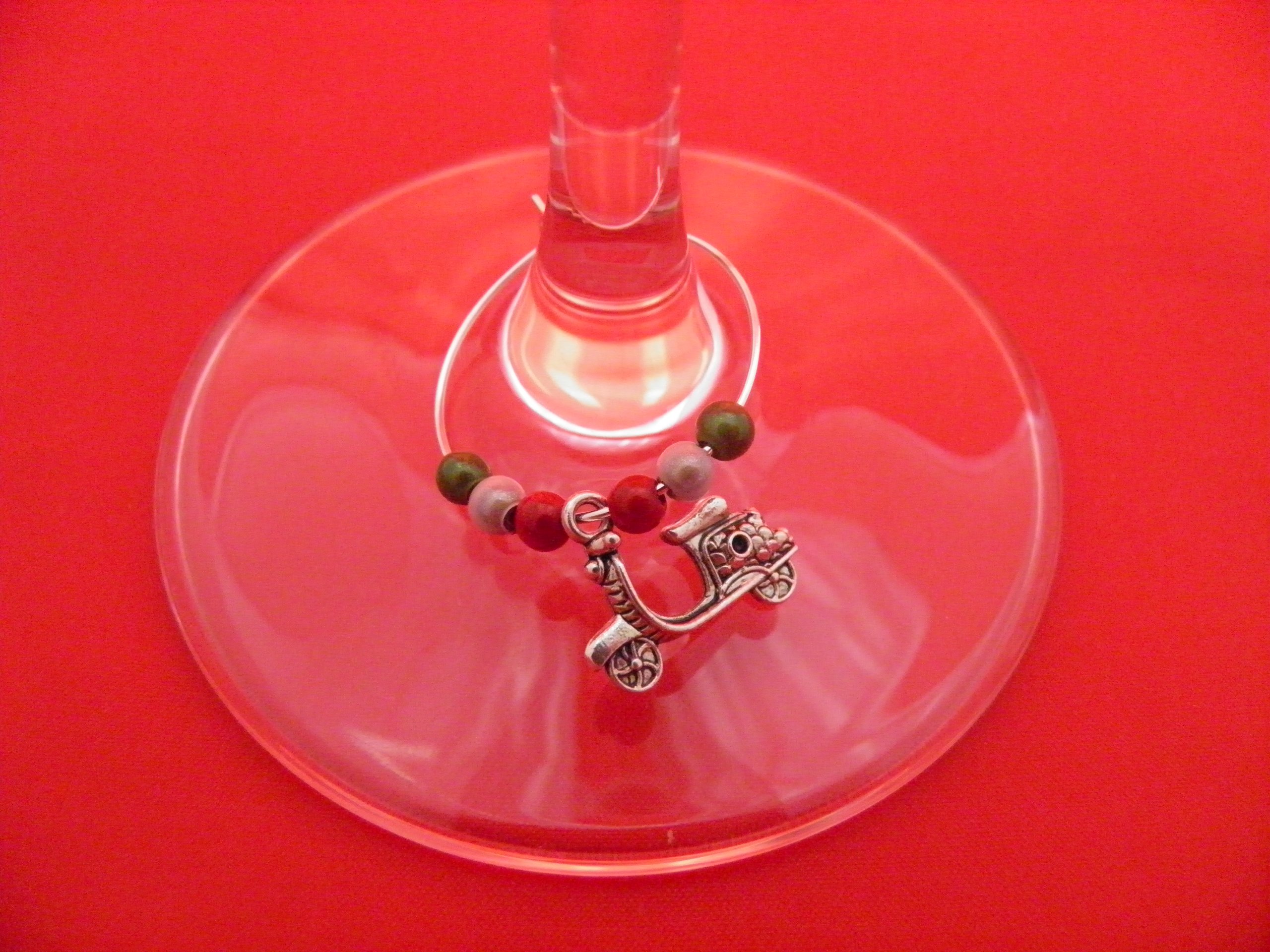 Libby's Market Place Set Of 6 Italy Wine Glass Charms With Organza