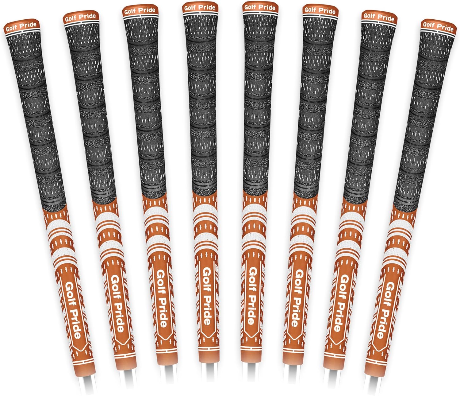 Golf Pride MCC Golf Club Grip - All-Weather Hybrid Grip - Brushed Cotton Cord & Pebbled Texture - Moisture-Wicking Technology - Dark Orange/White