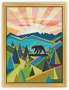 Joshua Tree National Park Cross Stitch Kit - Complete Embroidery Kit With Pattern & Supplies