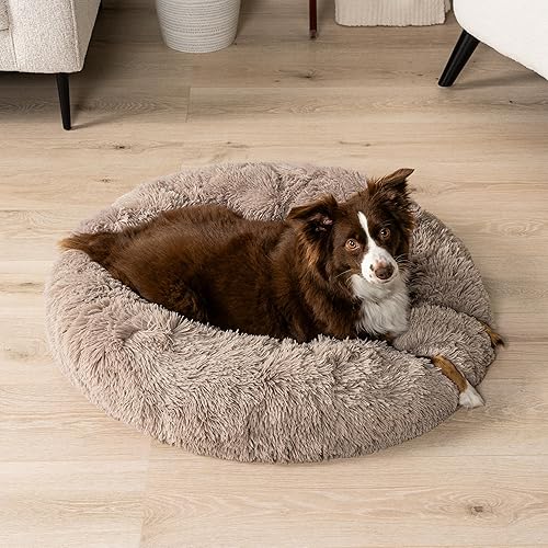 Vista 54 de PetAmi Cama calmante para perros pequeños y medianos, lavable con forma de dona redonda, cojín de felpa de piel sintética esponjosa, antideslizante