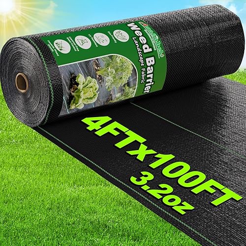 AMAGABELI GARDEN & HOME 5.8oz 5x300ft barrera de malas hierbas tela resistente cubierta de tierra tela geotextil tela duradera cubierta de entrada
