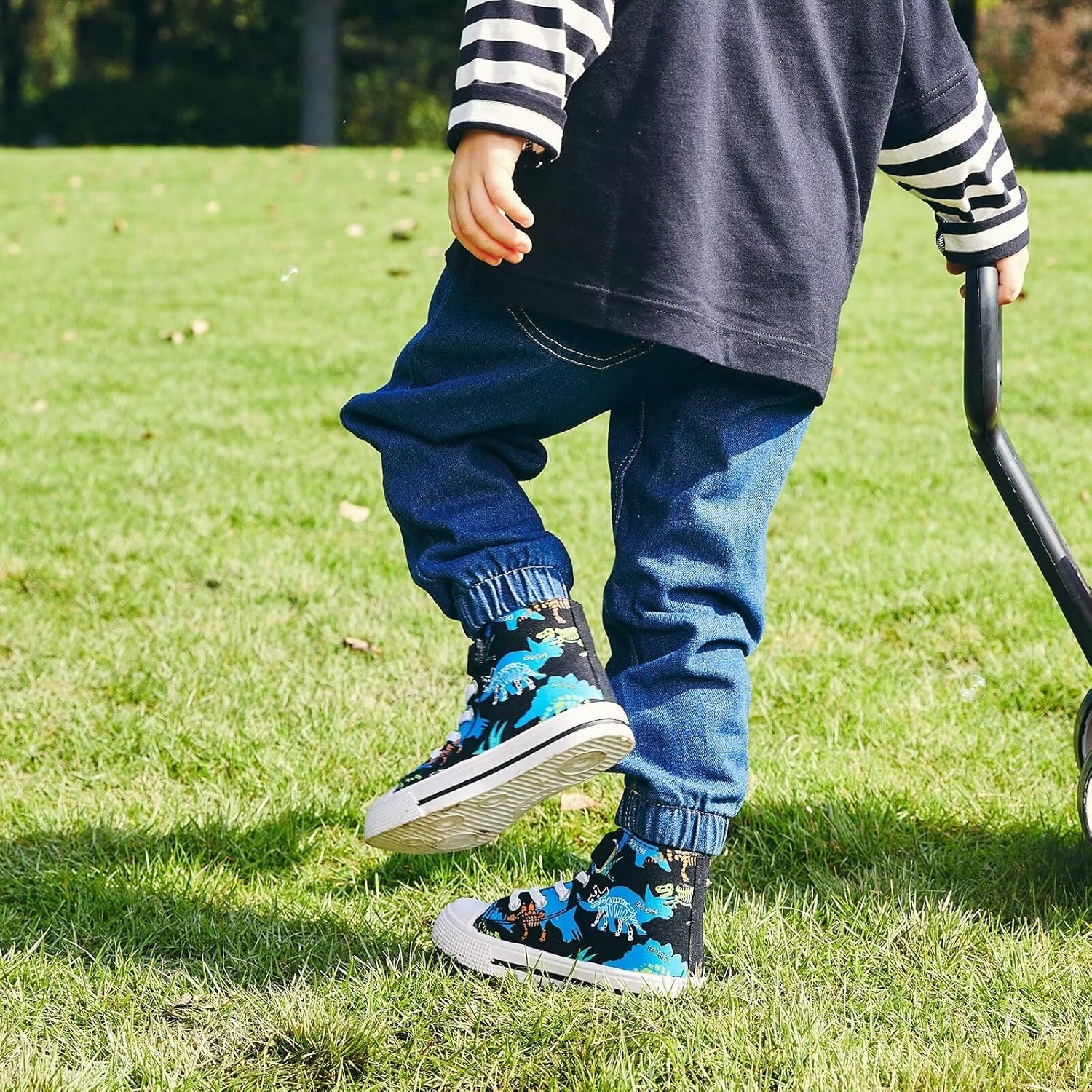 EUXTERPA Kids High Top Shoes Toddler Canvas Sneakers Boys Girls Casual Walking Sports Shoe - Image 2