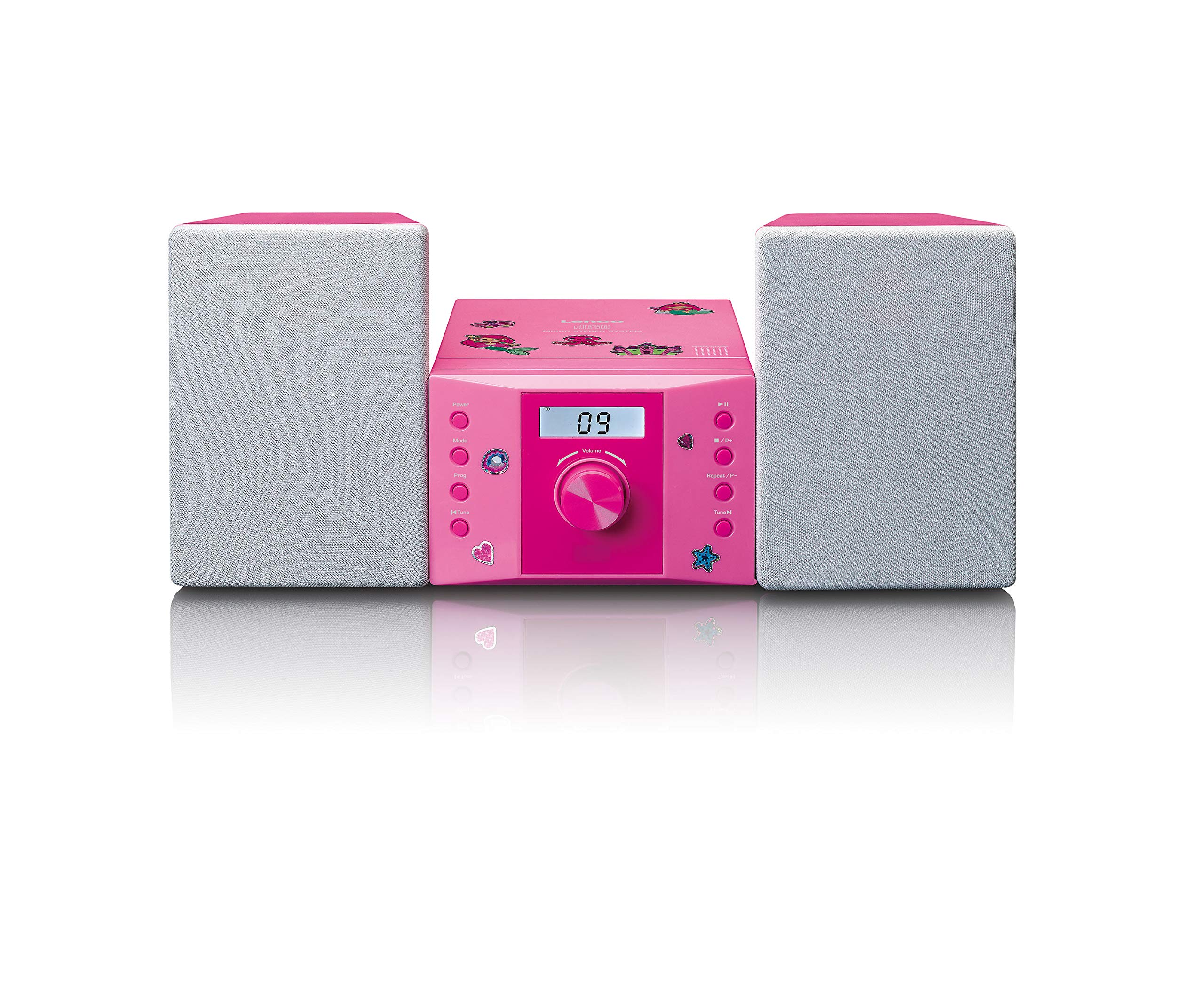 Lenco MC-013 Pink Mini Chaine Hifi CD Lecteur CD Radio FM Rose Gris