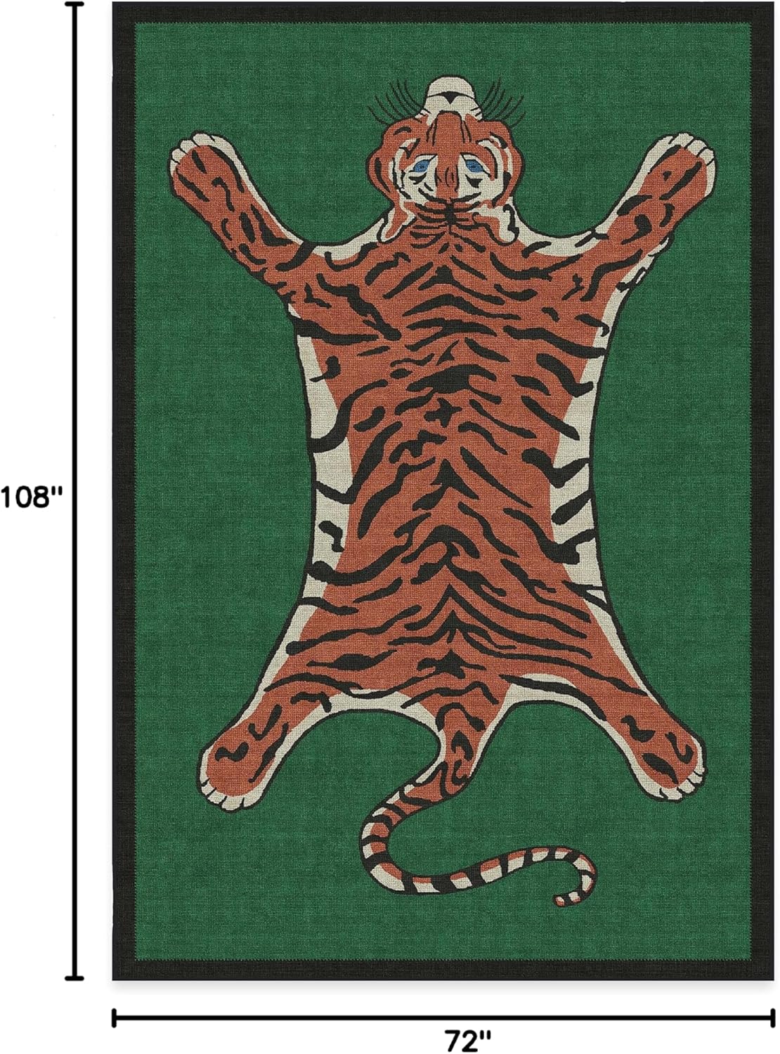 Ruggable x Jonathan Adler Washable 6x9 Area Rug, Tiger Emerald, Premium Modern Rugs for Living Room, Bedroom, Kitchen, Office, Classroom with Gripper Non Slip Pad 6'x9' (Standard Pad) Tiger Emerald