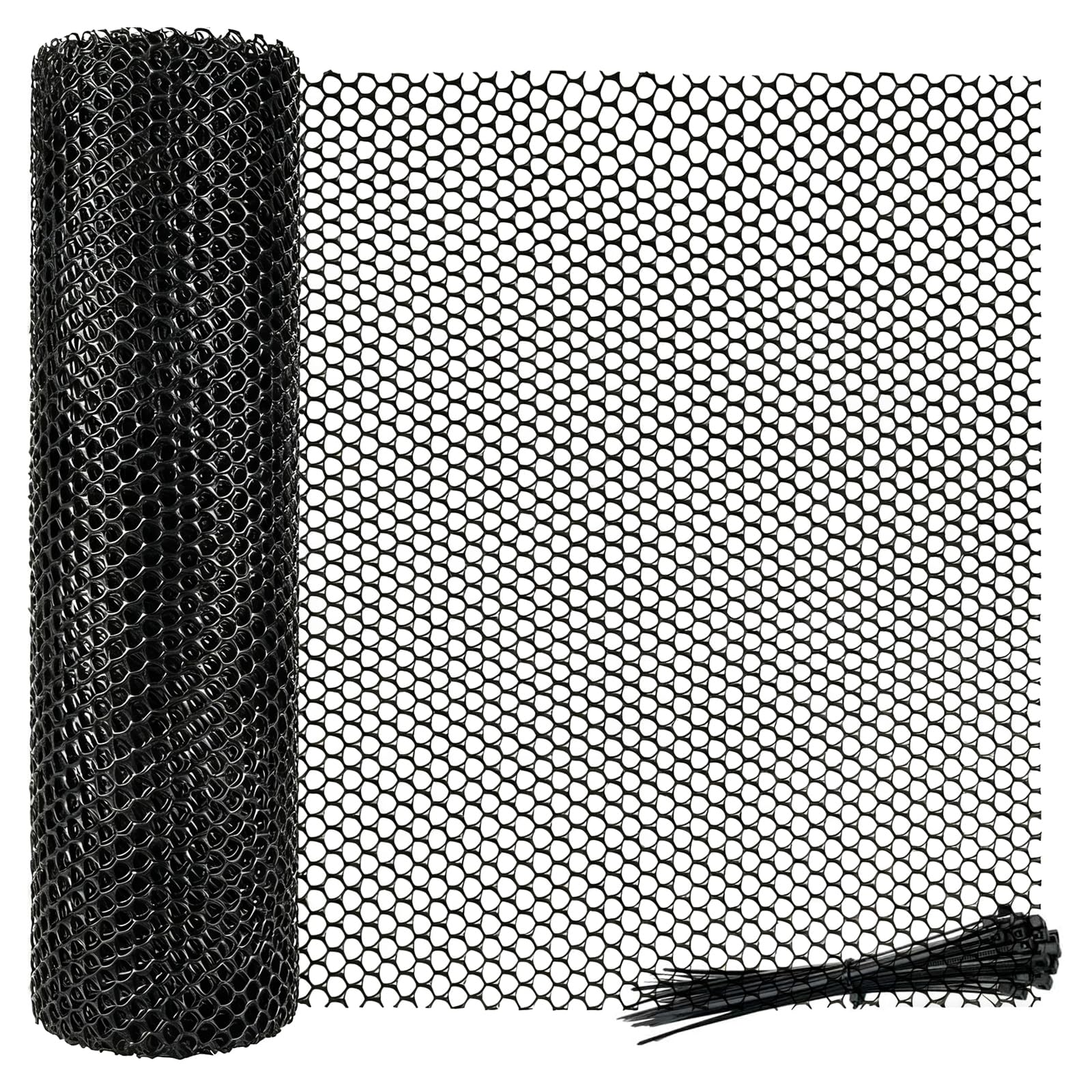 Nocecfi Black Chicken Wire Mesh Roll, Plastic Mesh Fencing 40Cm×3M – Poultry Breeding Netting For Garden, Balcony & Temporary Fencing, Durable Rust-Proof Pet Isolation Net