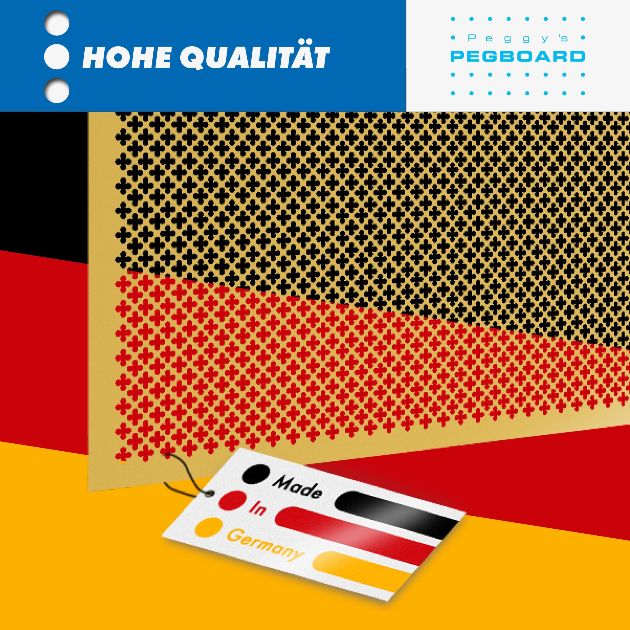 PEGBOARD Lochblech Aluminium ca. 100x50 cm, 1 mm, Kleeblattlochung | Hergestellt in Deutschland | Lüftungsgitter Heizkörperverkleidung Abdeckung