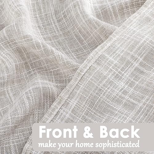 Miniatura 3 de Beda Home Cenefa de cortina texturizada de lino para cocina y sala de estar cenefa corta rústica para ventana pequeña, dormitorio, sótano,