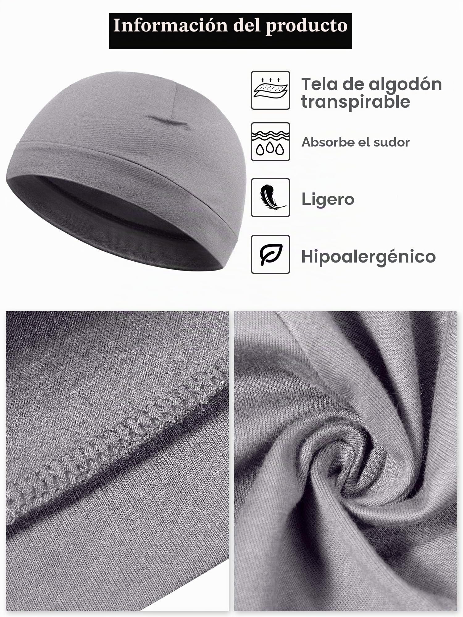 Syhood 4 Gorros de Dormir de Algodón Calavera