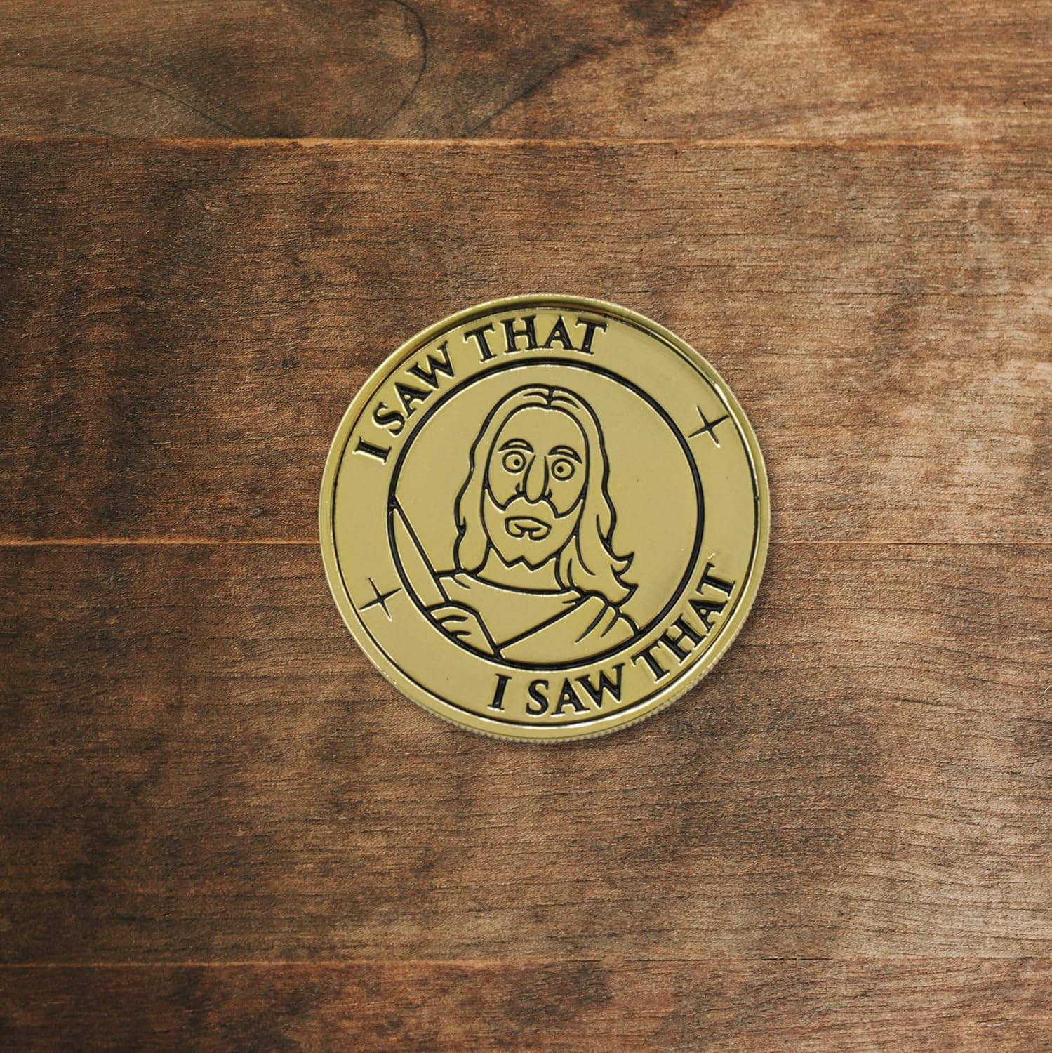 Jesus “I Saw that” Challenge Coin – 1.75" Double Sided Funny Novelty Coin w/Case Gag Gift - Jesus image 2