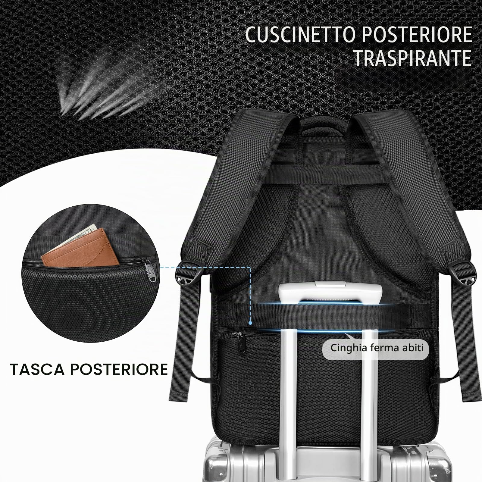 MATEIN Zaino da Viaggio Bagaglio a Mano Aereo per PC Grande