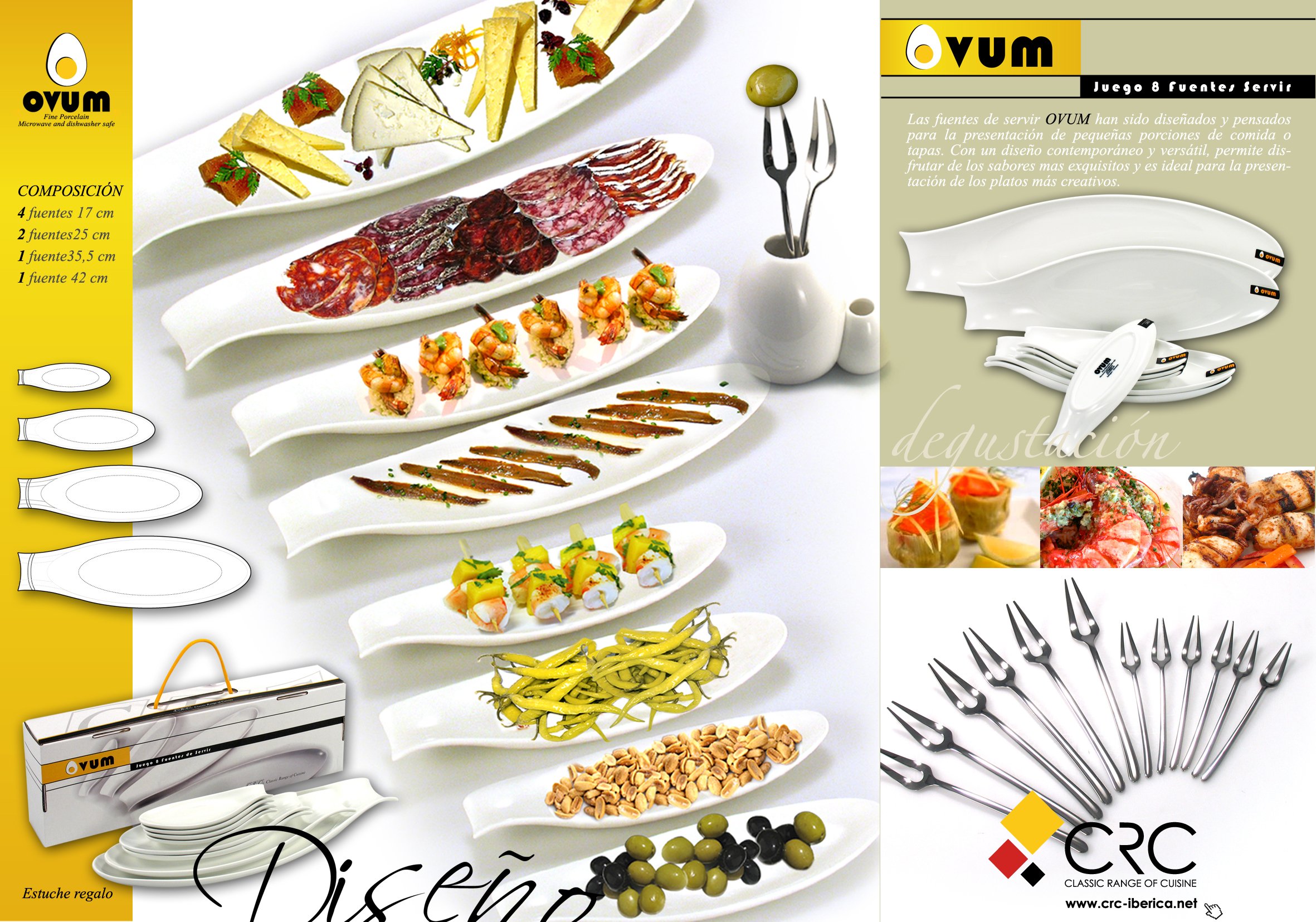 FranquiHOgar Set spécial tapas Ovum composé de 8 plats, 2 supports et 12 pics à cocktail