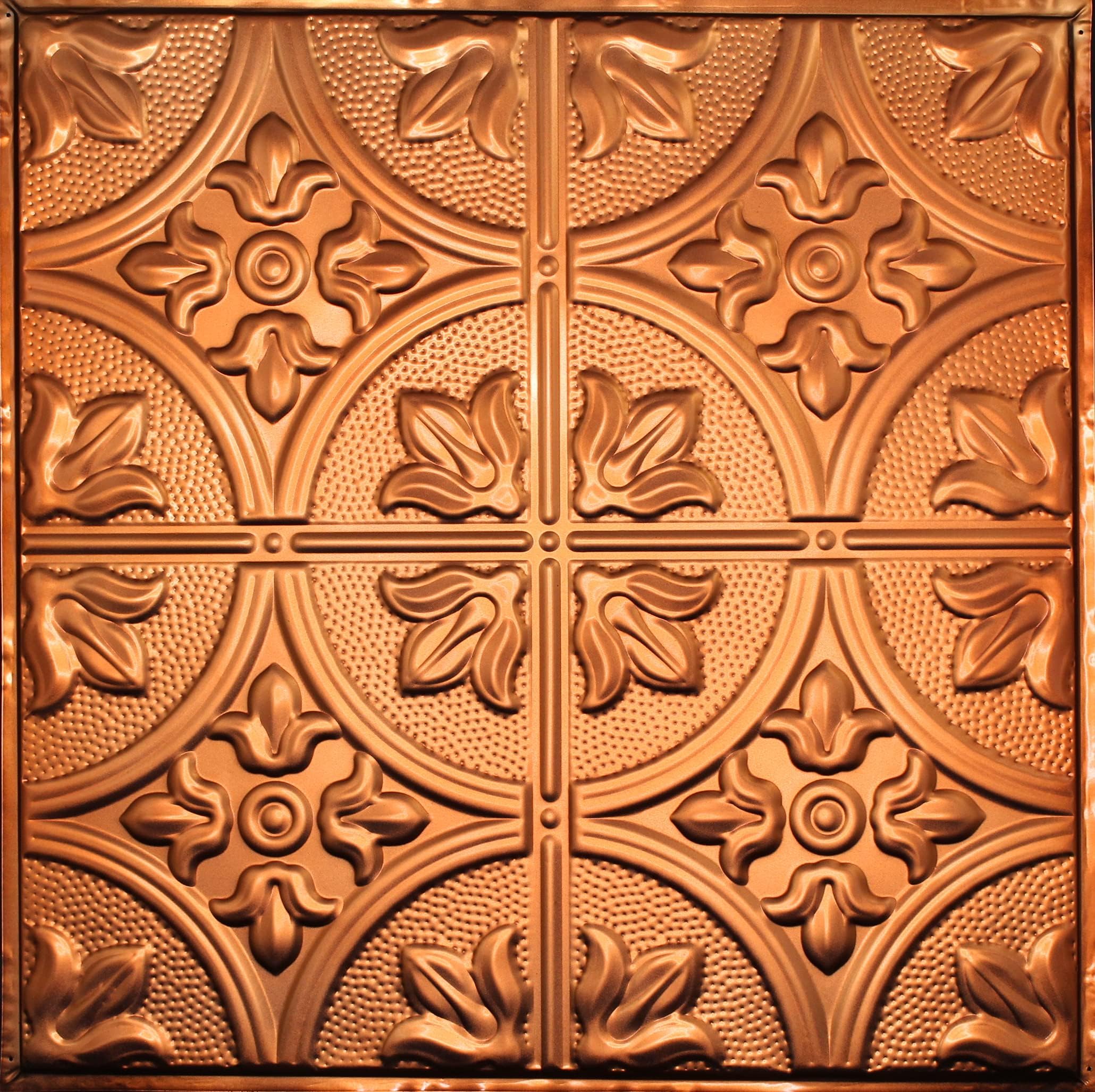 5 pcs of Satin Copper Tin Ceiling Tiles #102 Drop-in Tiles, Copper Coating