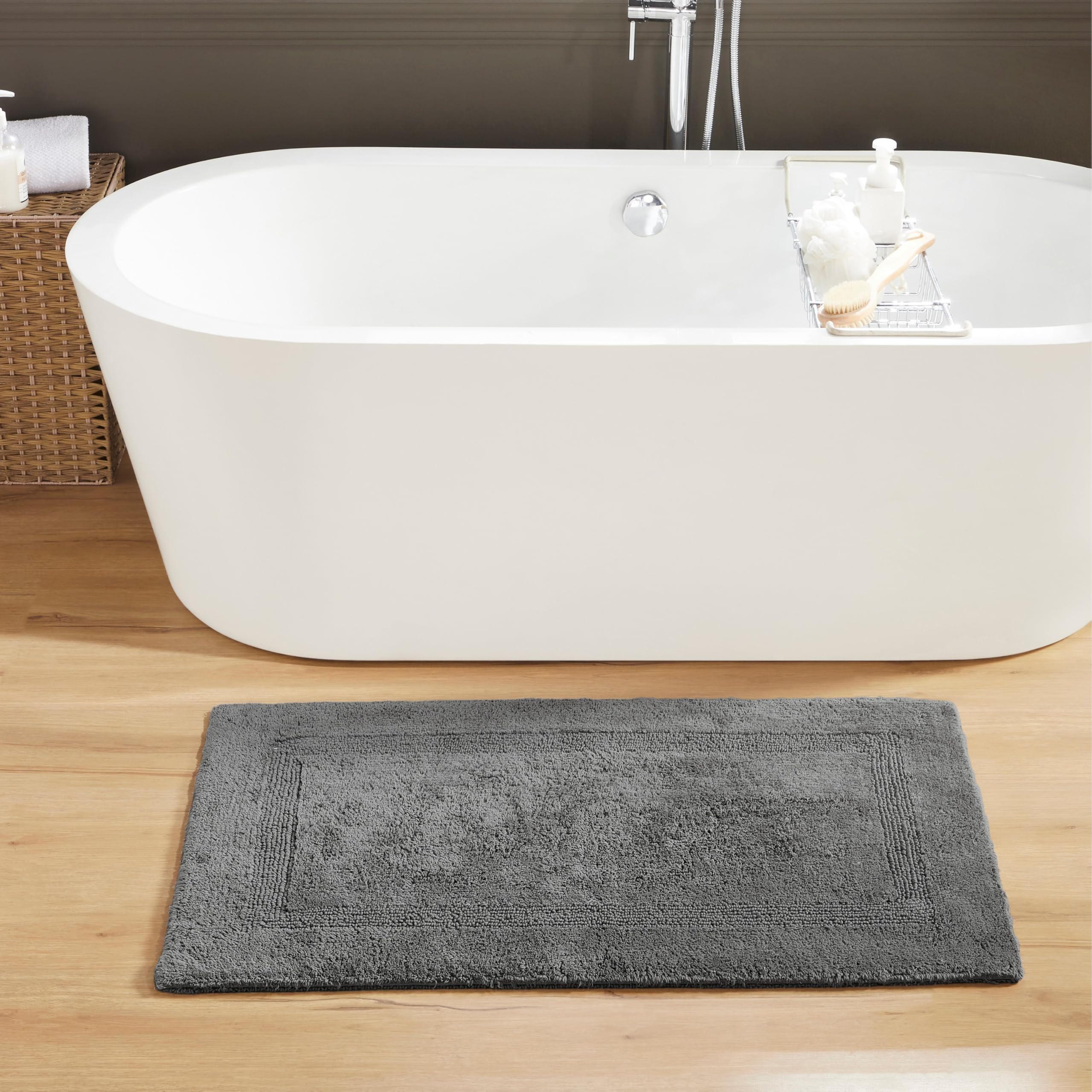 Better Trends 24" x 40" Luxury Bath Room Rug 100% Cotton Extra Soft Tufted Bath Mat Super Absorbent & Reversible Machine Washable for Bath Room Floor