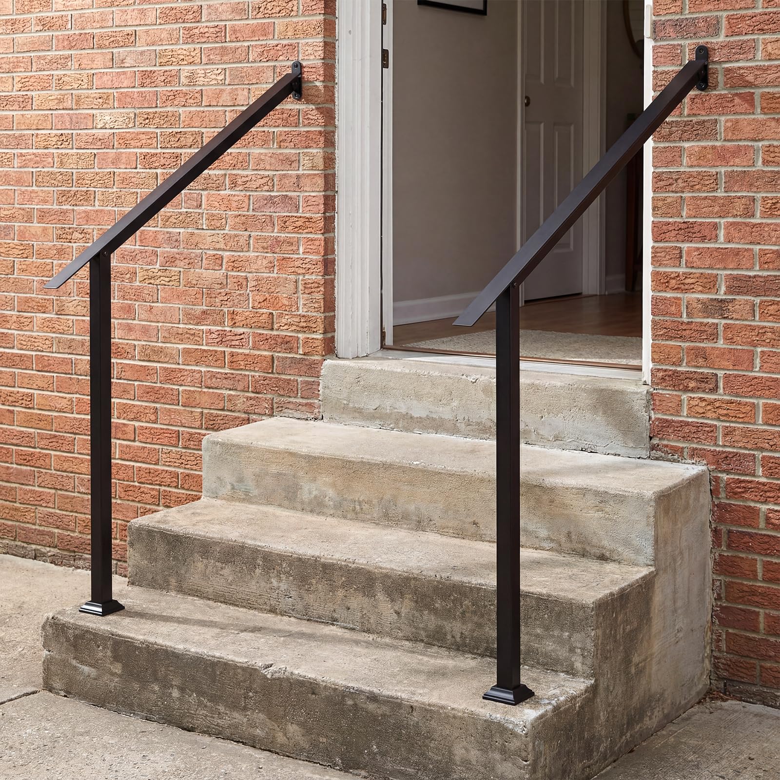 COSTWAY Metalowa poręcz schodowa, poręcz na 3/4 stopni, 2 x 99 x 9 x 74 cm