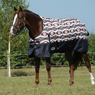 WeatherBeeta ComFiTec Essential Standard Neck Medium Horse Rug, Diamond Navajo Print/Black, 75"