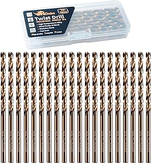 (20PCS) 1/8" Cobalt Drill Bit, HSS M35 Metal Drill Bits for Steel, Stainless Steel, Cast Iron, Hard Plastic and Wood