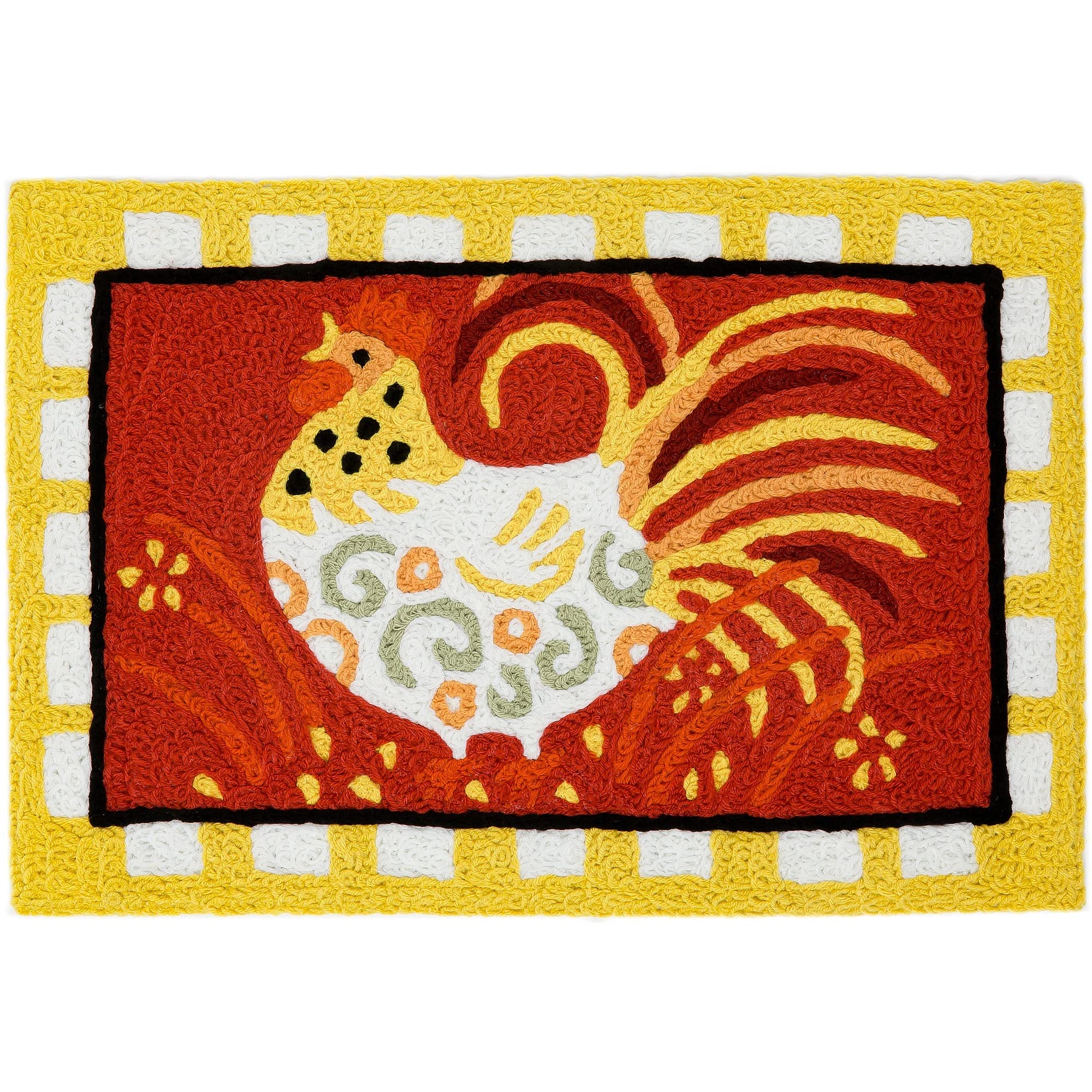 Kitchen Cock-A-Doodle Jellybean Accent Washable Rug 20" x 30" Doormat