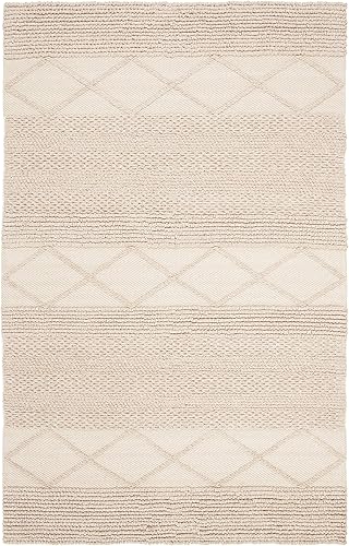 Miniatura 2 de Safavieh Natura Collection - Alfombra de área de 5 x 8 pies, color beige, lana hecha a mano, ideal para zonas de alto tráfico en sala de estar,
