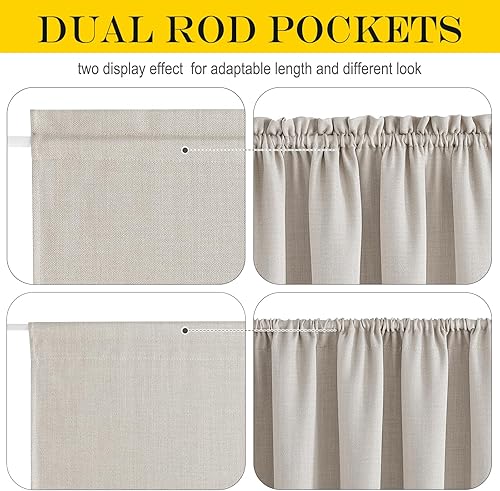 Miniatura 4 de NICETOWN Cortinas de puerta  Cortinas opacas de privacidad para puerta francesa, 26 x 72 pulgadas, cortinas con aislamiento térmico para ventana de