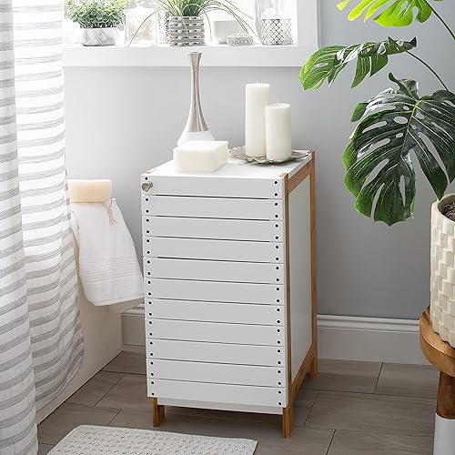 Miniatura 2 de Organize It All Gabinete de piso de bambú de 2 estantes, Dimensiones: 14.57 x 12.60 x 26.97, marco de bambú, organización de almacenamiento, espacio