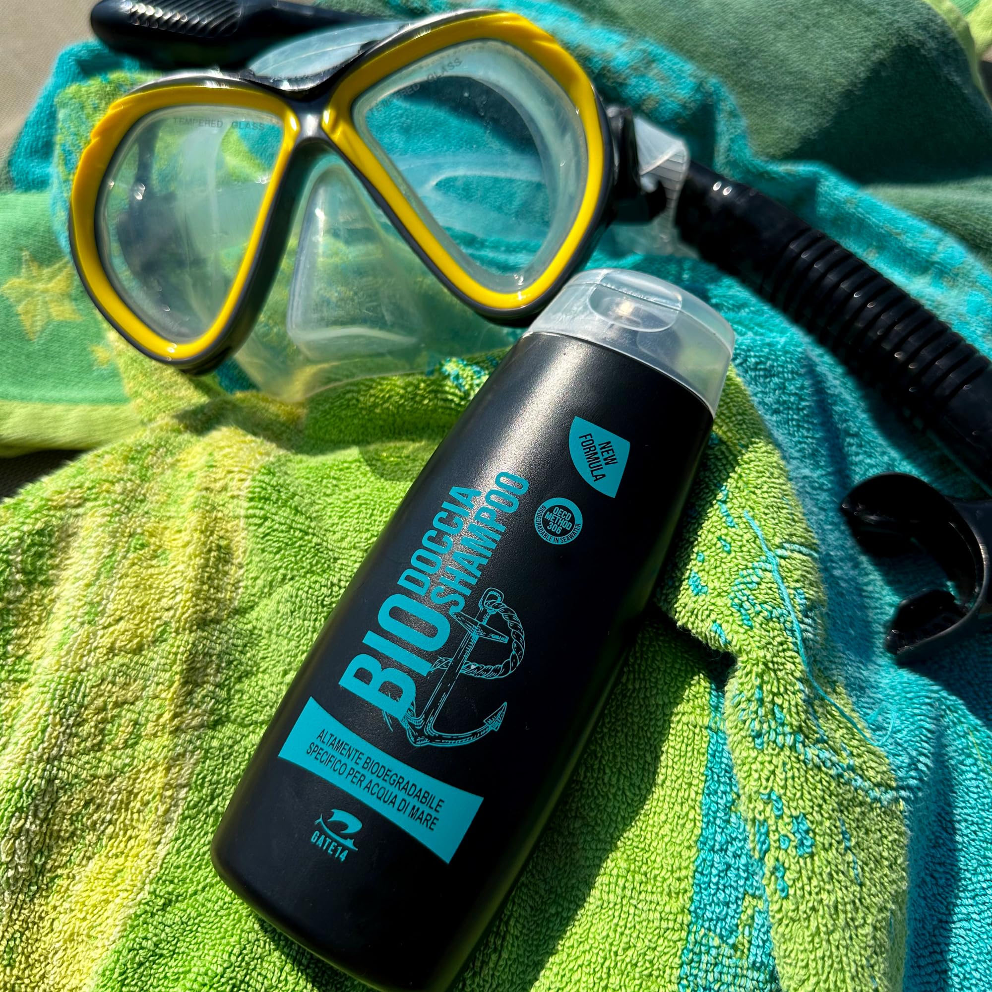 GATE14® Doccia Shampoo Bio Altamente Biodegradabile specifico per Acqua di Mare - 1 Flacone
