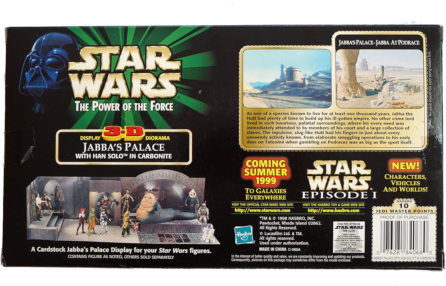 Star Wars Power of The Force 3D Diorama with Figure: Jabba's Palace with Han in Carbonite