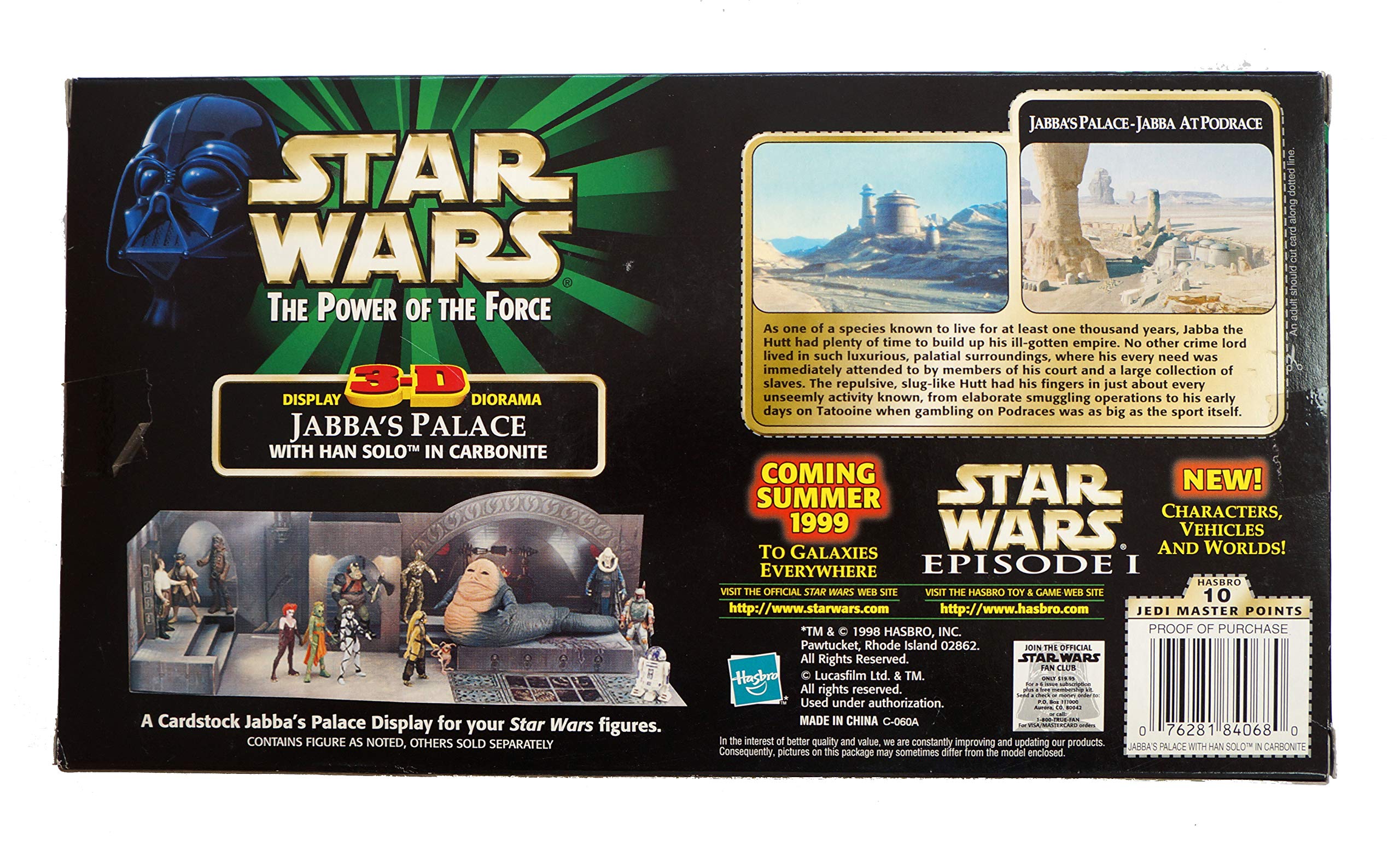 Star Wars: Power of The Force > Jabbas Palace 3-D Display Diorama with Han Solo & Carbonite Block