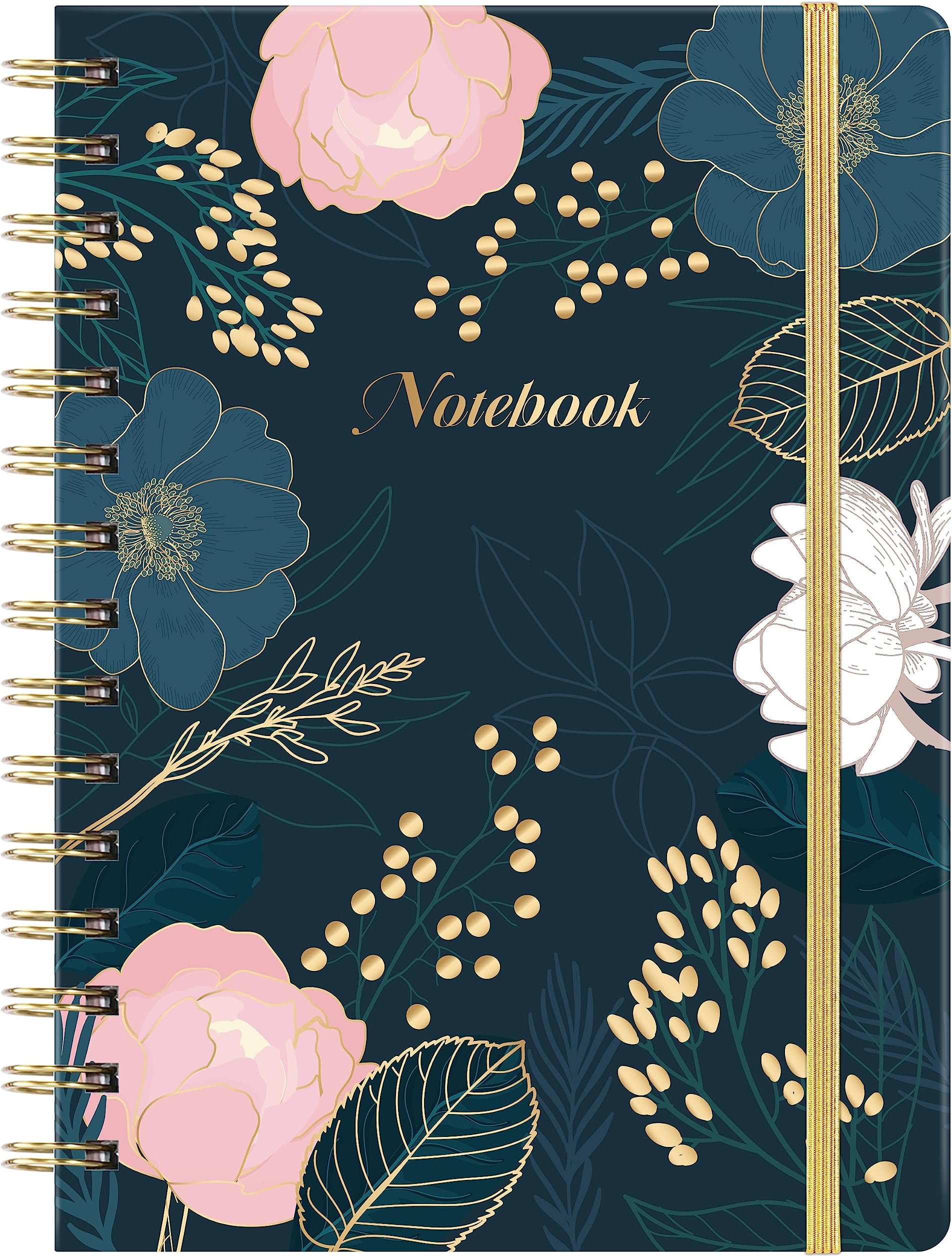 A5 Notebook - Notebook Journal with Hard Cover, 6" X 8.3", Premium Paper, Back Pocket, Elastic Closure, College Ruled Journal