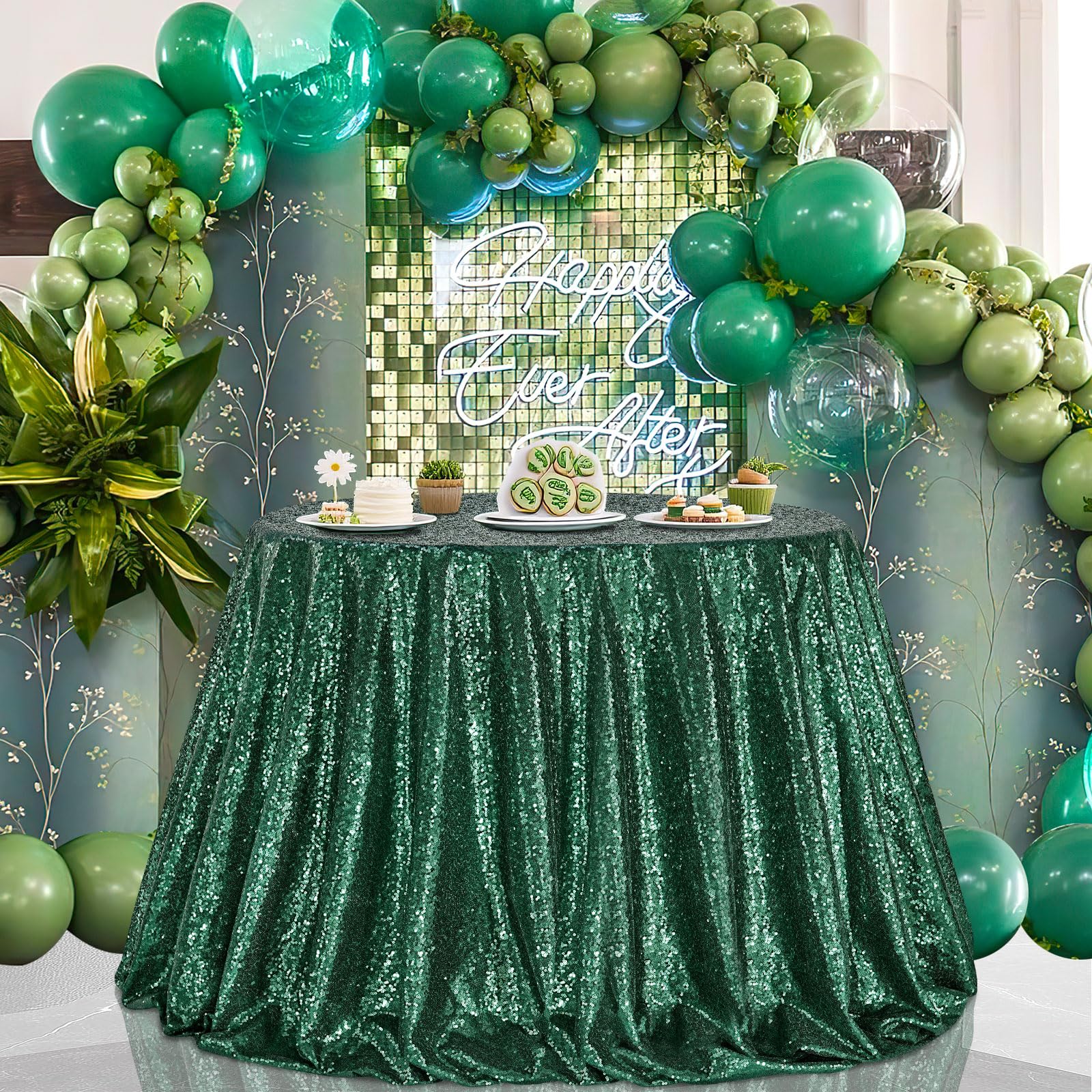B-COOL Sequin Tablecloth Round Party Decorations 90 Inch Tablecloth