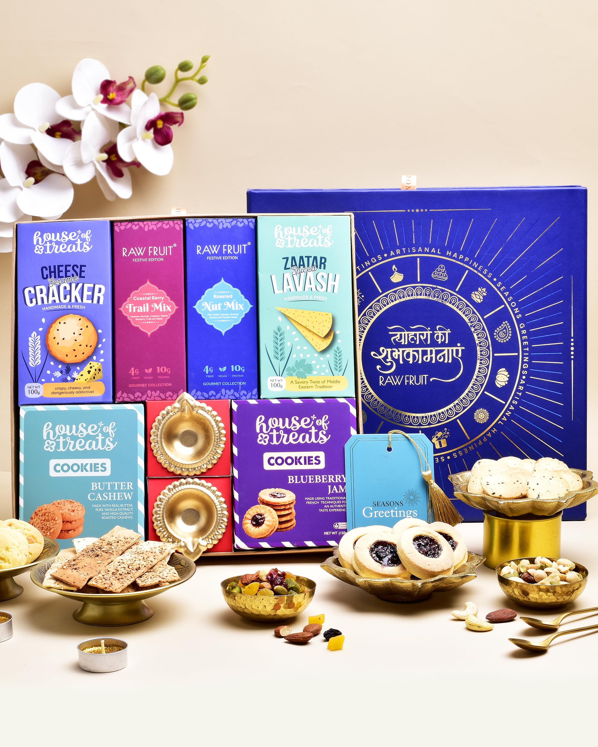 Hyperfoods® Diwali Gift Items Diwali Gift Box Diwali Hamper Diwali Gifts Dry Fruits Gift Pack Snacks Cookies Dryfruits Gift Hamper Diwali Gift For Family And Friends