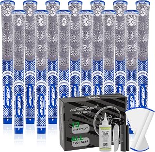 Premium Rubber Golf Grips 13 Pack, Anti-Slip，Super Stability,Cord Rubber, Golf Club Grips,Standard/MidSize/Oversize,13 Grips with All Kits