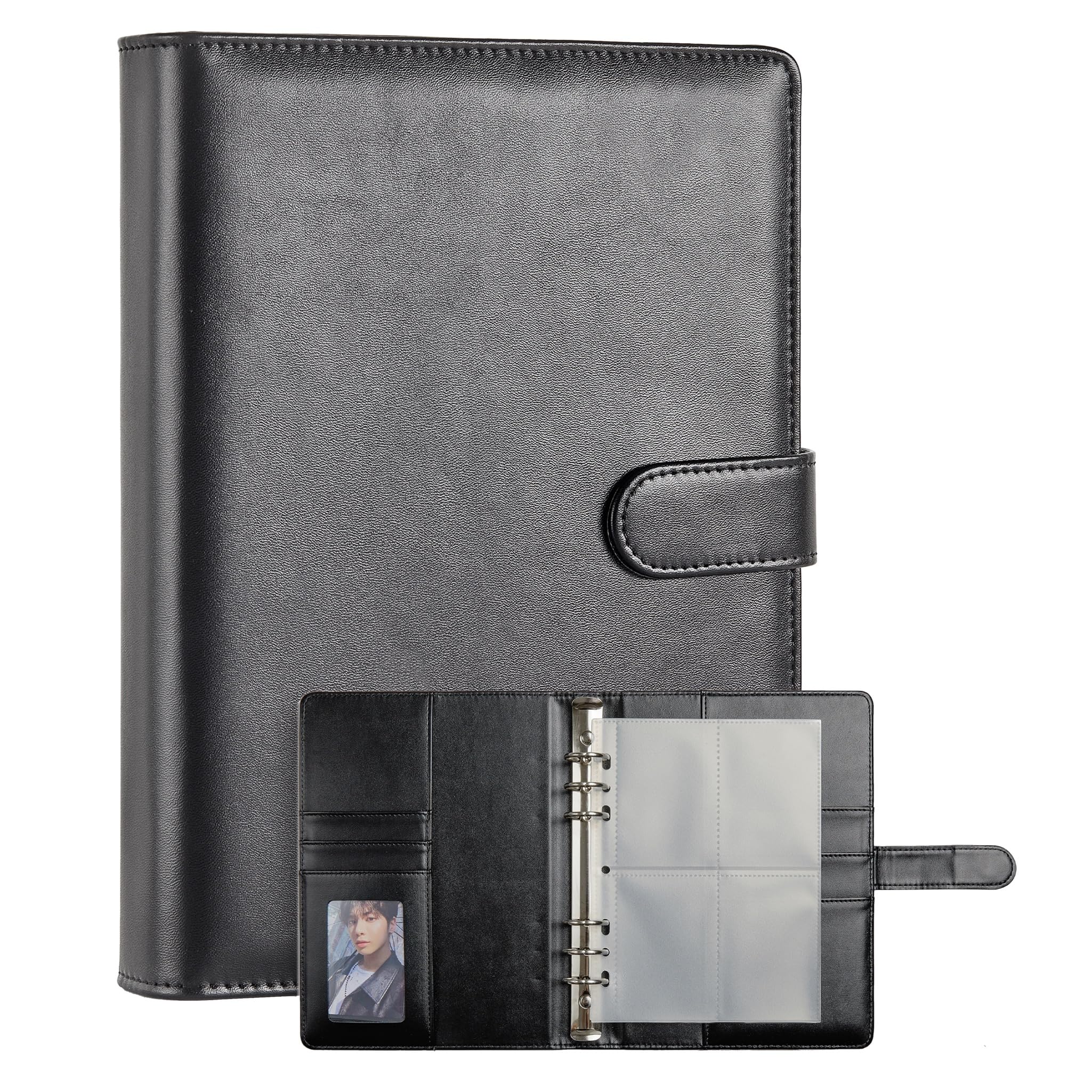 Amazon.com : A5 Kpop Photocard Binder, PU Leather refillable Pages