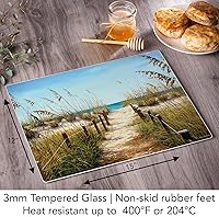 Vista 7 de CounterArt Path to the Ocean 3mm Tempered Glass Cutting Board 15” x 12” Serving Board Charcuterie Board